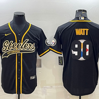 Men's Pittsburgh Steelers T.J. Watt #90 Black Alternate Jersey1 Joint edition