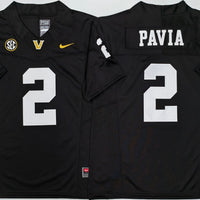 Men's Vanderbilt Commodores Diego Pavia #2 Black Player Game Jersey