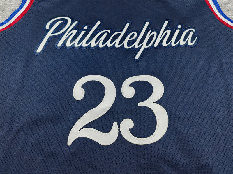 Men's Philadelphia 76ers LeBron James #23 Navy 2025/26 Swingman Jersey - City Edition