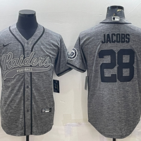 Men's Las Vegas Raiders Josh Jacobs #28 Gray Player Jersey1 Joint Edition