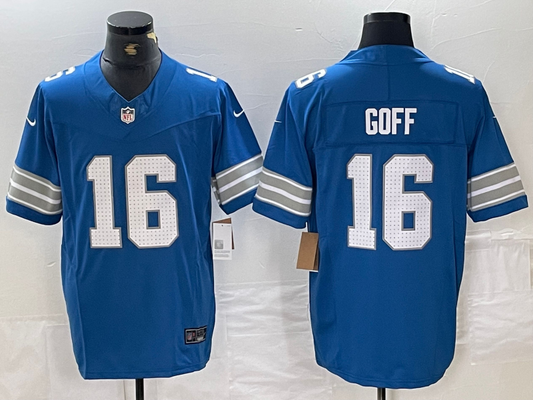Men's Detroit Lions Jared Goff #16 Blue Vapor F.U.S.E. Limited Jersey1