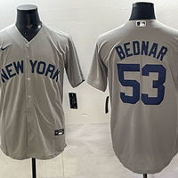 Men's New York Yankees David Bednar #53 Grey Replica Player Jersey