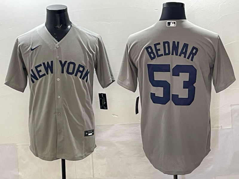 Men's New York Yankees David Bednar #53 Grey Replica Player Jersey