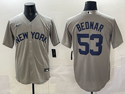 Men's New York Yankees David Bednar #53 Grey Replica Player Jersey
