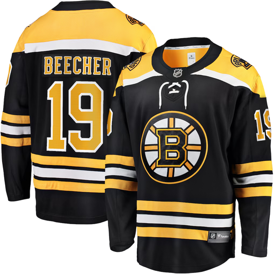 Men's Boston Bruins John Beecher #19 Fanatics Black Home Premier Breakaway Player Jersey