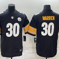 Men's Pittsburgh Steelers Jaylen Warren #30 Black Game Jersey1