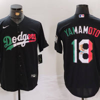 Men's Los Angeles Dodgers Yoshinobu Yamamoto #18 Black Player Jersey1
