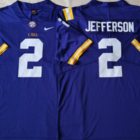 Men's LSU Tigers Justin Jefferson #2 Purple Player Game Jersey