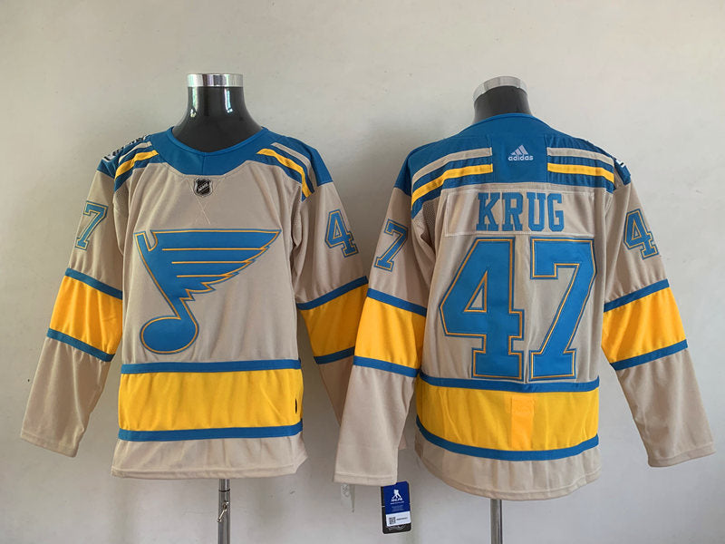 Men's St. Louis Blues Torey Krug #47 Cream Breakaway Player Jersey1