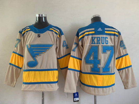 Men's St. Louis Blues Torey Krug #47 Cream Breakaway Player Jersey1