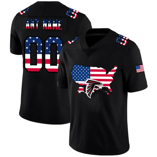 Custom1 Atlanta Falcons Football Black Limited Fashion Flag Stitched American Football Jerseys