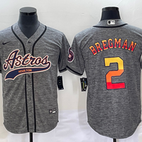 Men's Houston Astros Alex Bregman #2 Gray Replica Player Jersey1 Joint Edition