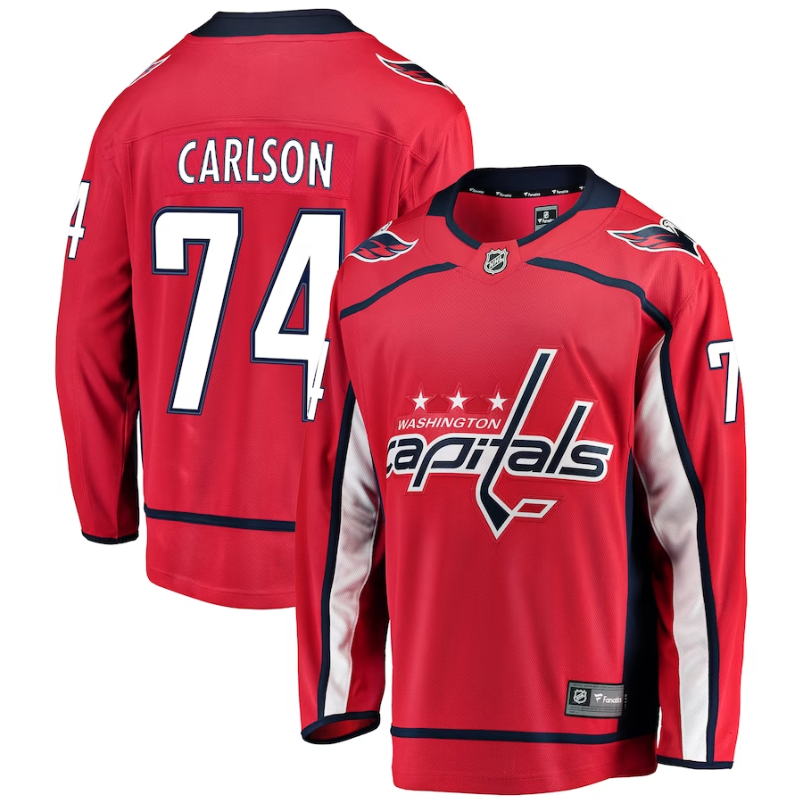 Men's Washington Capitals John Carlson #74 Red Home Breakaway Player Jersey1