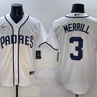 Men's San Diego Padres Jackson Merrill #3 White Player Game Jersey