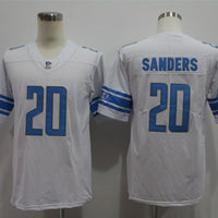 Men's Detroit Lions Barry Sanders #20 White Team Game Jersey1