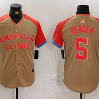 Men's American League Corey Seager #5 Cream 2024 MLB All-Star Game Limited Player Jersey1