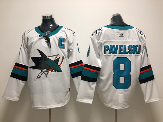 Men's San Jose Sharks Joe Pavelski #8 White Breakaway Player Jersey1
