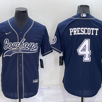 Men's Dallas Cowboys Dak Prescott #4 Navy Player Jersey1 Joint Edition