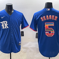 Men's Texas Rangers Corey Seager #5 Royal Replica Player Jersey1