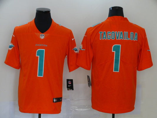 Men's Miami Dolphins Tua Tagovailoa #1 Orange Inverted Legend Jersey1