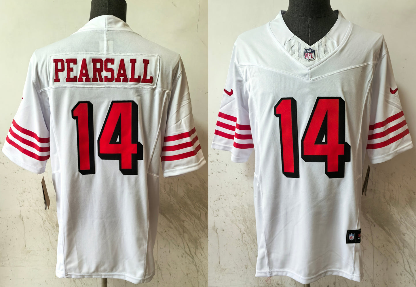 Men's San Francisco 49ers Ricky Pearsall #14 White Game Player Jersey