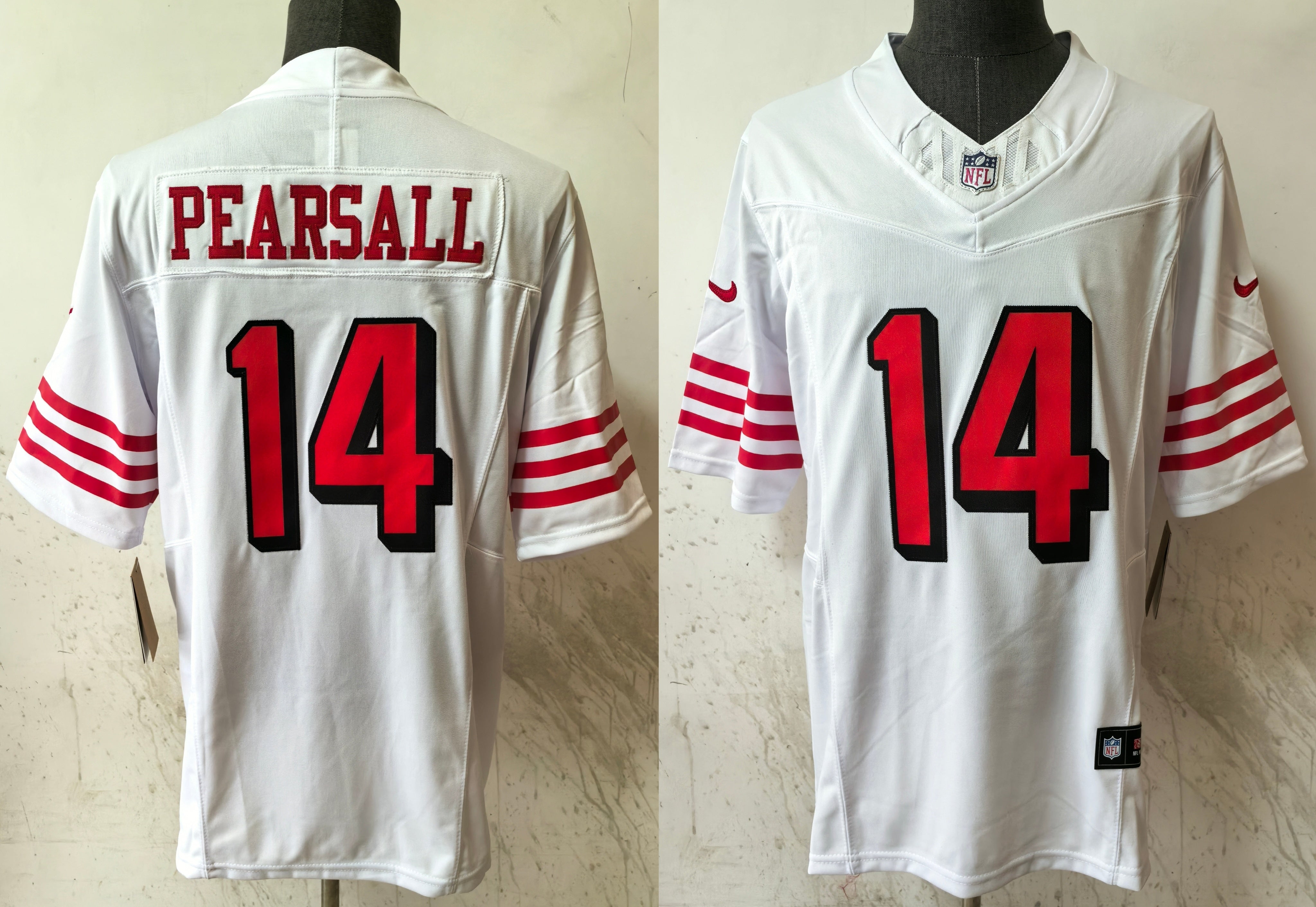 Men's San Francisco 49ers Ricky Pearsall #14 White Game Player Jersey