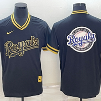 Men's Kansas City Royals Black Alternate Replica Team Logo Jersey1