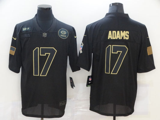 Men's Green Bay Packers Davante Adams #17 Black Game Player Jersey1