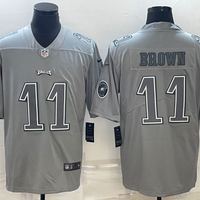 Men's Philadelphia Eagles A.J. Brown #11 Gray Atmosphere Fashion Game Jersey1