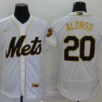 Men's New York Mets Pete Alonso #20 White Authentic Game Jersey1