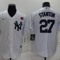 Men's New York Yankees Giancarlo Stanton #27 White Replica Player Jersey1
