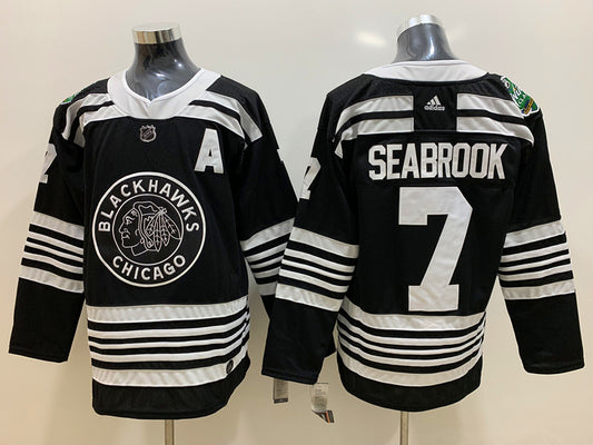 Men's Chicago Blackhawks Brent Seabrook #7 Black Breakaway Jersey1