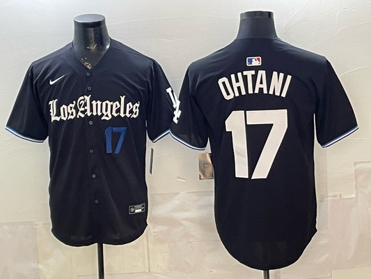 Men's Los Angeles Dodgers Shohei Ohtani #17 Black Alternate Replica Jersey