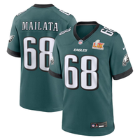 Men's Philadelphia Eagles Jordan Mailata #68 Midnight Green Super Bowl LIX Game Player Jersey1