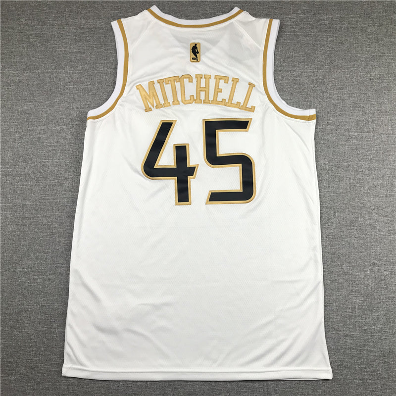Men's Utah Jazz Donovan Mitchell #45 White Swingman Jersey1