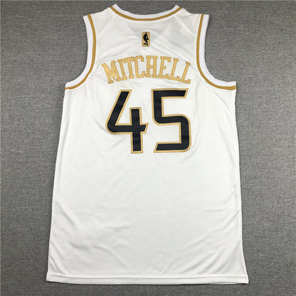 Men's Utah Jazz Donovan Mitchell #45 White Swingman Jersey1