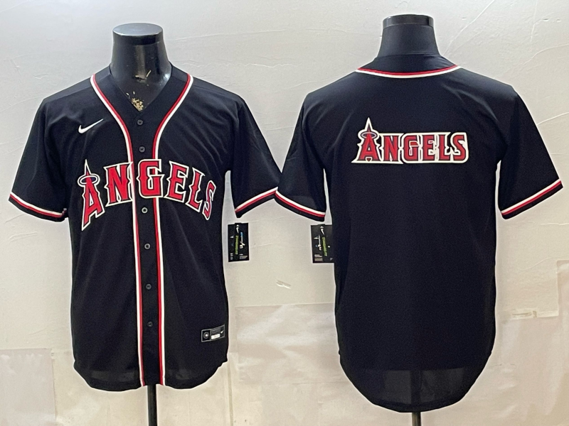Men's Los Angeles Angels Black Fashion Replica Out Jersey