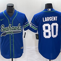 Men's Seattle Seahawks Steve Largent #80 Royal Alternate Legend Player Jersey Joint Edition