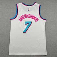 Men's Miami Heat Giannis Antetokounmpo #7 White Swingman Jersey - City Edition