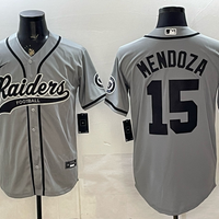 Men's Las Vegas Raiders Fernando Mendoza #15 Gray Game Player Jersey