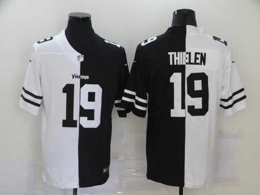 Men's Minnesota Vikings Adam Thielen #19 Black/White Game Jersey1