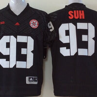 Men's Nebraska Huskers Ndamukong Suhl #93 Black Player Game Jersey