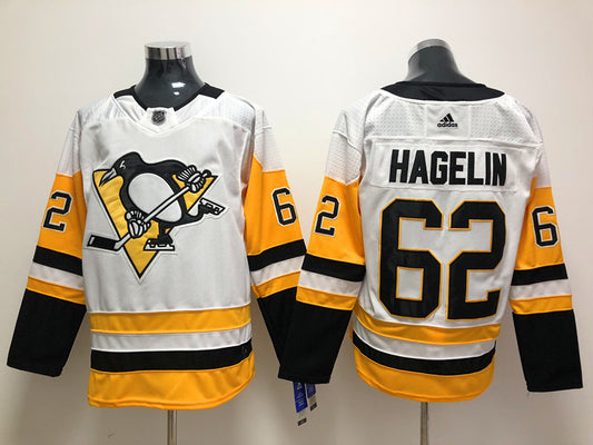 Men's Pittsburgh Penguins Carl Hagelin #62 White Replica Player Jersey1