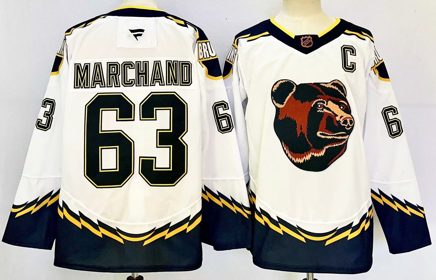 Men's Boston Bruins Brad Marchand #63 White Player Game Jersey