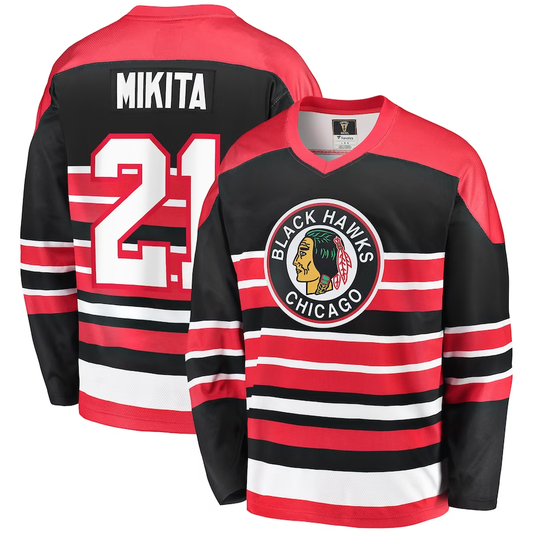 Men's Chicago Blackhawks Stan Mikita #21 Red Premier Breakaway Retired Player Jersey1