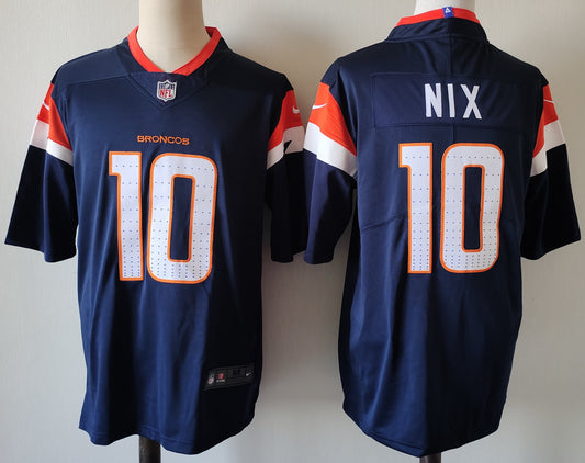 Men's Denver Broncos Bo Nix #10 Navy Team Game Jersey