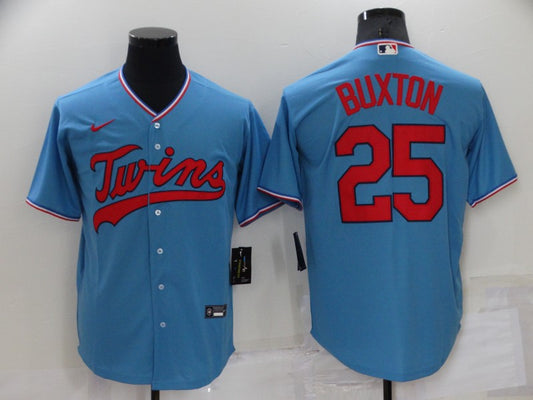 Men's Minnesota Twins Byron Buxton #25 Blue Replica Player Jersey1
