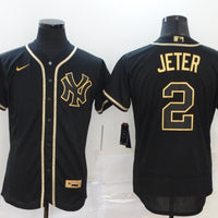 Men's New York Yankees Derek Jeter #2 Black Stitched Jersey1