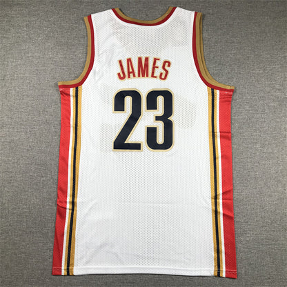 Men's Cleveland Cavaliers LeBron James #23 White 2003-04 Hardwood Classics Swingman Jersey1