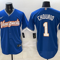 Men's Venezuela Baseball Jackson Chourio #1 Royal 2026 World Baseball Classic Stadium Jersey